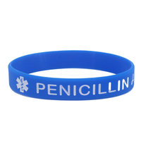 Message d'avertissement d'allergie à la pénicilline Sensibilisation à la prévention médicale Bracelet en silicone médical Cadeau de promotion Bracelet en silicone