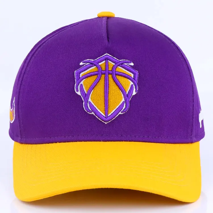 Topi bola bisbol dua warna 5 panel keren logo kustom tim basket 3d topi bisbol kustom bordir