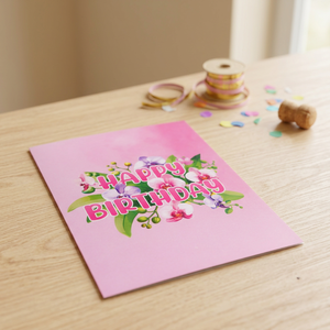 Carte d'anniversaire 3D pop-up florale, orchidées, papillons, design découpé, forme rectangulaire, papier cartonné, carte de vœux faite à la main, Viet-craft - Product Image 6