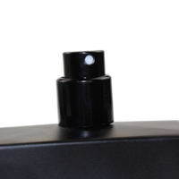 Vente en gros de flacons de parfum carrés noirs de 50ml flacon pulvérisateur d'atomiseur de parfum vide avec couvercle en bois