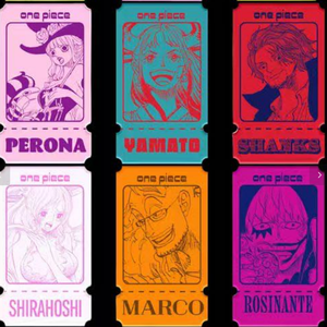 DL One Pieced Anime Artboard Aimant de réfrigérateur magnétique, coins carrés, design de ticket vintage, style fenêtre, jeu de table - Product Image 3