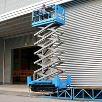 Plateforme de travail élévatrice électrique automotrice 6-18m, à batterie, hydraulique, mobile, sur chenilles, pour extérieur, type ciseaux