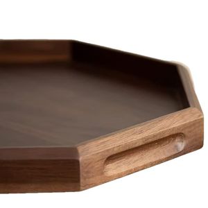 Black Walnut Wood Octagonal Serving <b>Tray</b> 30.5x30.5x2.5cm Household <b>Tea</b> <b>Tray</b> Pizza <b>Tray</b> Fruit <b>Tray</b> - Product Image 1