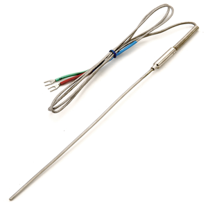 مستشعر درجة حرارة <span class=keywords><strong>PT100</strong></span> RTD من الشركة المصنعة مع كابل تعويض، مستشعر مجس ترموكابل مدرع بإبرة WRNK-191 - Product Image 1