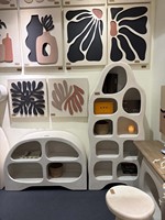 Art déco - Décoration murale carrée en forme d'algues (LK-26087) - Matériel MDF - Décoration de salon