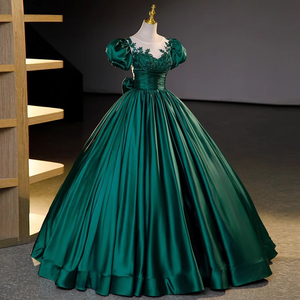 2026 long <b>puff</b>-sleeved cocktail dress for the annual meeting, hostess formal attire for the coming-of-age ceremony - Product Image 1