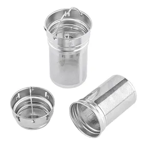 WHY147 Stainless Steel Reusable Double-deck Tea Infuser Tea Strainer Teapot Loose Vacuum Cup Filter Element