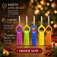 Briquet à gaz rechargeable de haute qualité, coupe-vent, flamme bleue, avec fonction torche, idéal pour les cadeaux d'affaires