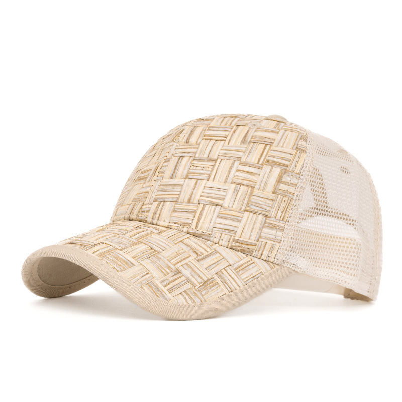 Spring Summer Leisure Structured Mesh Straw Weave Trucker  display picture 2