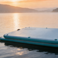 Hailebao Plateforme flottante gonflable portable en PVC pour sports nautiques 300x200x15cm, en tissu Drop-stitch, pour ponton, bateau de pêche, tapis aquatique