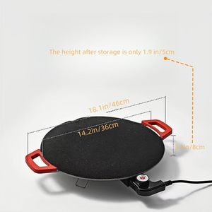 Poêle électrique multifonction portable avec revêtement en poudre, idéale pour la cuisson et la friture - Product Image 4
