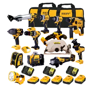 Electric Tools Set 15 In 1 Brushless Combo Kits 15-piece 20v Lithium Ion Cordless Tools