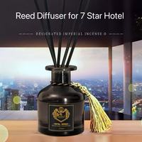 Diffuseur à bâtonnets en verre noir 50 ml en gros, parfum d'hôtel longue durée, aromathérapie, décoration d'intérieur, cadeau, parfum personnalisé