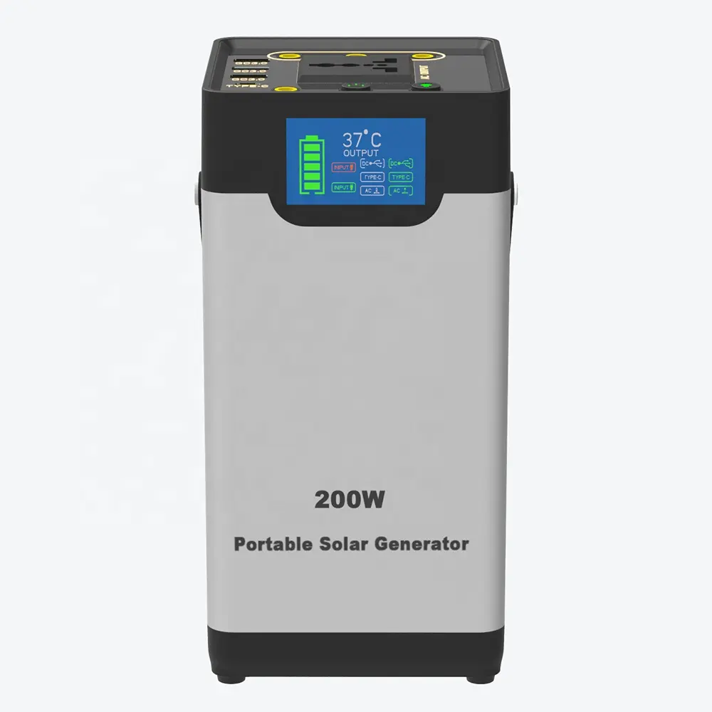 300Wh Portable Solar Generator Backup Lithium Battery 110V 300W Pure Sine Wave AC Outlet Solar Generator