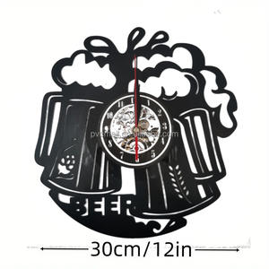Horloges murales personnalisées bon marché 12 pouces LP disque vinyle horloge murale silencieuse décoration de bar pour le salon bureau à domicile - Product Image 2