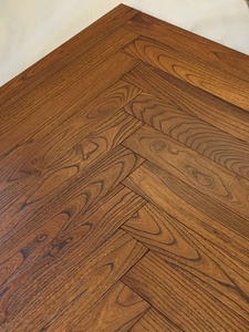 <span class=keywords><strong>Parquet</strong></span> en bois de teck chinois véritable brossé préfini, pose en chevrons pour intérieur, système T&G, installation facile - Product Image 2