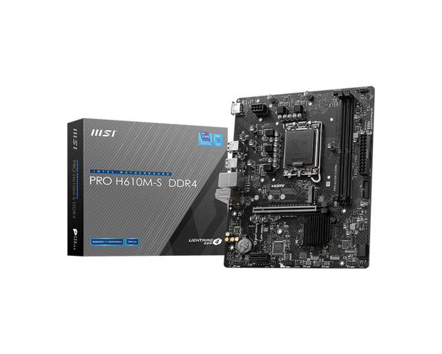 MSI PRO H610M-S DDR4 Gaming Motherboard 64GB Max RAM SATA Hard Drive Intel for Desktop Browser Laptop  LGA 1700 Socket