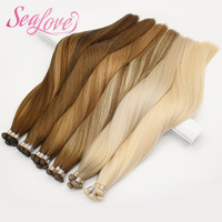 Extensions de cheveux humains vierges lisses européens, double trame invisible Genius Weft, couleur Balayage Ombré, vente en gros