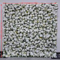 Mur de fleurs artificielles élégant blanc 8x8 pieds, toile de fond florale en soie de haute qualité pour décoration de mariage, vente en gros à bas prix