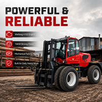 Forklift Medan Berat China 4x4 Diesel Off-road Harga Forklift Penggerak 4 Roda Penggunaan Luar Ruangan Portabel 6 Ton Forklift Medan Baru