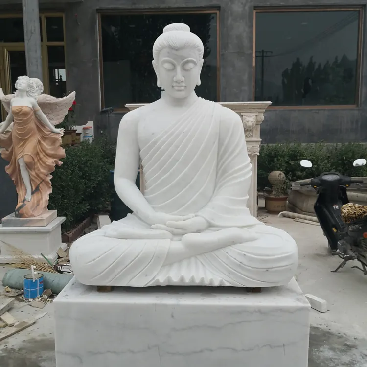 Estatua de Buda meditante de granito para jardín