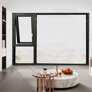 Fenêtres en aluminium insonorisées à double vitrage à isolation thermique pour économiser de l'énergie fenêtres minimalistes inclinables et tournantes en cas d'ouragan - Product Image 4
