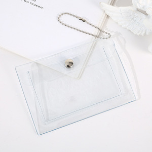 Women's Ins Girl Style Waterproof Transparent PVC Glitter UV Coating Card <b>Case</b> Foldable Neck Wallet <b>Coin</b> Purse Screen Printing - Product Image 3