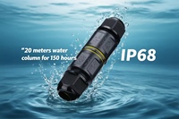 3 P Core IP68 Conector de alimentación a prueba de agua Conector rápido sin tornillos de 2 vías para cámara de seguridad Cableado de jardín Paneles solares