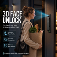 Serrure de porte intelligente Tuya entièrement automatique avec clavier anti-regard indiscret, scanner facial, Wi-Fi et moteur silencieux pour porte d'entrée