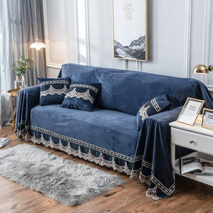 <span class=keywords><strong>Funda</strong></span> elástica para sofá, cubierta gruesa de terciopelo nórdico, <span class=keywords><strong>azul</strong></span>, 2022 - Product Image 5
