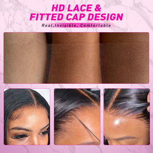 Parrucche in <span class=keywords><strong>Capelli</strong></span> Umani Vergini Vietnamiti Lisci al 100%, Parrucche Frontali in Pizzo HD Trasparente, Parrucche Senza Colla Pronte all'Uso - Product Image 5