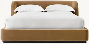 Giường ngủ cỡ King, khung ván, bọc vải, thiết kế mới nhất, dành cho nhà ở, khách sạn, phòng ngủ - Product Image 3