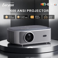 Projecteur portable LED RGB USB LCD HIFI STEREO 7W*2 3600 ANSI Lumens HQ11W compatible 4K pour l'enseignement en classe, le bureau et la salle de classe