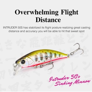 Señuelo de pesca duro Intruder 50S de 50 mm y 5 g, tipo Minnow hundible para pez mandarín, cebo para aguas medias - Product Image 3