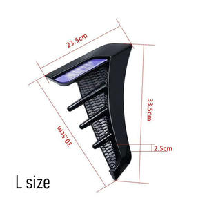 Aileron de requin universel en plastique noir Déflecteur de capot d'aile ABS en fibre de carbone Noir Kit de carrosserie automobile Style sportif modifié pour véhicules - Product Image 3