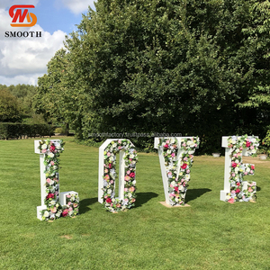 Lettre de fleur rose 3D personnalisée chapiteau de 4 pieds mariage extérieur lisse décorations de scène de la Saint-Valentin lettre florale géante - Product Image 3