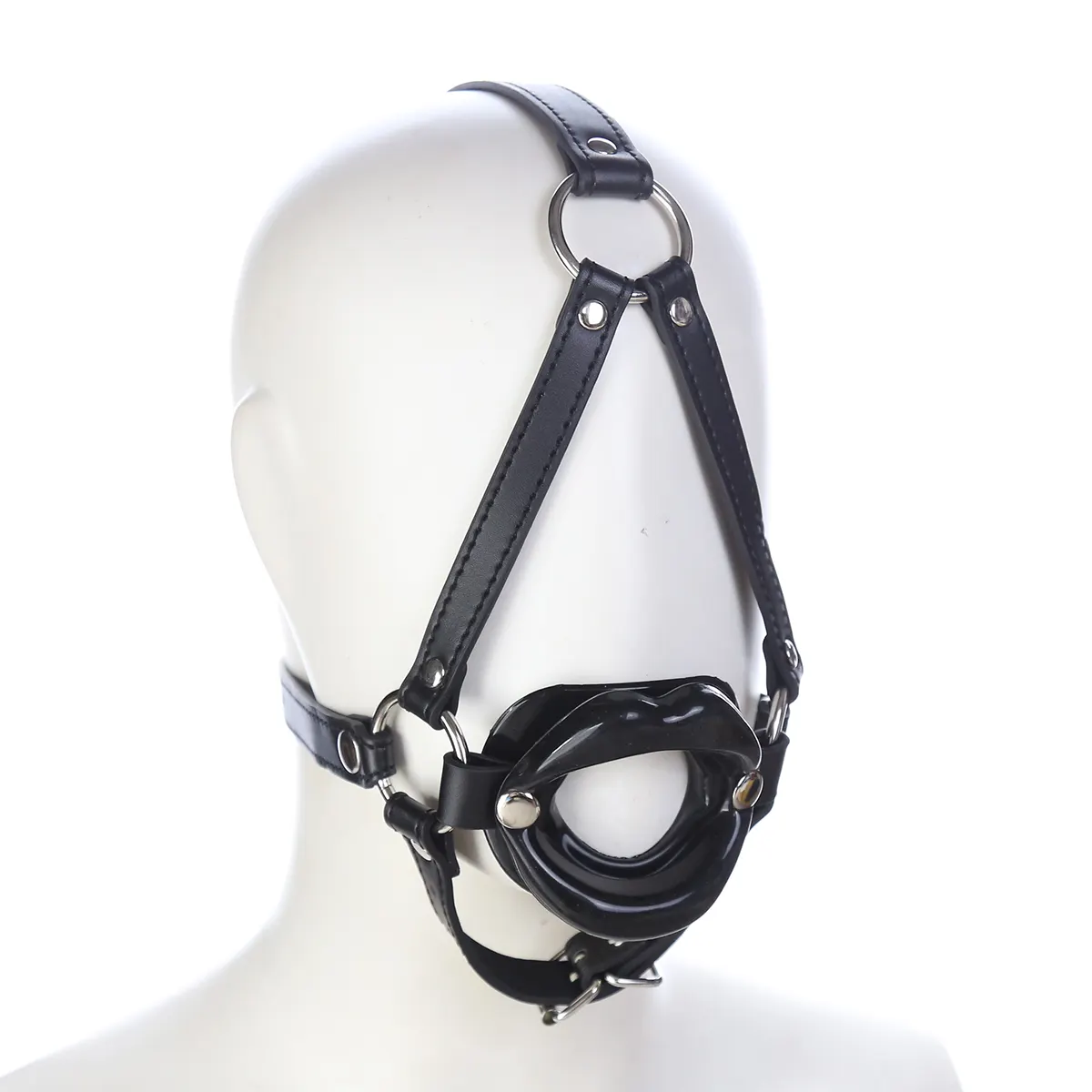 Aimitoy SM Game Bondage Sex Toy Bdsm Mouth Opener Head Mouth Ball Gag Retractor Head Harness