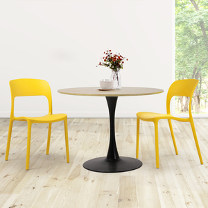 Chaise de salle à manger d'extérieur en plastique PP, design moderne et simple, empilable, couleurs réglables - Product Image 5