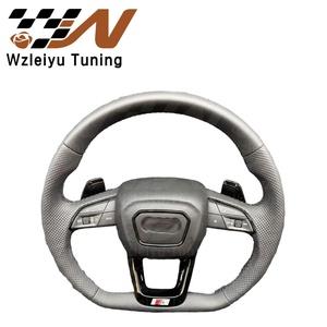 Volant sport en cuir à fond plat, ensemble de modification intérieure, amélioration compatible avec les modèles Audi A3 A4 <span class=keywords><strong>A5</strong></span> A6 A7 Q3 Q5 Q7 - Product Image 4