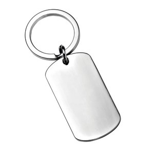 Llavero de Acero Inoxidable con Placa Rectangular, Sin Cadena, Etiqueta Metálica para Llaves - Product Image 1
