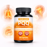Capsules PQQ OEM Pyrroloquinoline Quinone 20mg Soutien Énergétique Cellulaire Santé Cérébrale Fonction Mitochondriale Complément Alimentaire