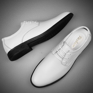 <b>White</b> <b>Men's</b> Leather <b>Shoes</b> | Summer Breathable & Comfortable Cowhide <b>Shoes</b> | Business <b>Casual</b> Footwear for <b>Men</b> - Product Image 1