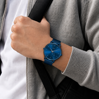 Reloj de Hombre, Moderno, Ultrafino, de Cuarzo, Resistente al Agua 30M, Correa de Aleación, Esfera de 41mm con Agujas, Diseño Casual