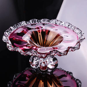 크리스탈 높은 발 사탕 그릇 테이블 복고풍 안경 꽃병 빈티지 웨딩 장식 꽃병 및 그릇 장식 투명 유리 - Product Image 5