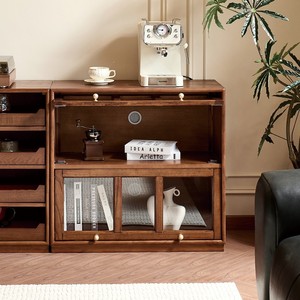 Mobile TV da terra in legno massello stile francese vintage <span class=keywords><strong>con</strong></span> cassetti e vetrina - Credenza multifunzionale per <span class=keywords><strong>soggiorno</strong></span> - Product Image 6