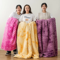 Plaid tricoté en fausse fourrure gaufrée, 900 GSM, très épais, réversible, 50x60 pouces, peluche texturée, couche chaude et écologique pour