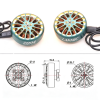 Moteur Brushless LANNRC 2004 Plus 1800KV 2500KV 3000KV CW CCW 12*12mm pour montage sur drone FPV Cinewhoop Freestyle 3.5-5 pouces