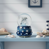 Statue d'animal de dauphin océanique Globe d'eau-Fabriqué à la main avec des détails réalistes, parfait pour les cadeaux de Noël et la décoration de la maison