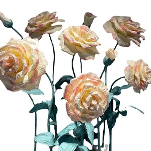 Flores gigantes artificiales recién llegadas baratas al por mayor, decoración moderna de fondo de boda, flores de pared de papel ecológicas - Product Image 4
