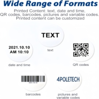 Impresora de Inyección de Tinta Portátil 4POLETECH MINI, Fácil de Usar, 600DPI, para Marcar Fechas, Códigos QR y Códigos de Barras en Plástico, Metal, Vidrio, Cartón y Todas las Superficies